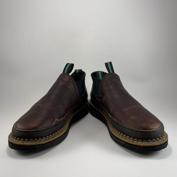 Georgia Boot Low Romeo Mens Size 7.5 Brown Leather Slip On Work Boots, Casual - Picture 9 of 12